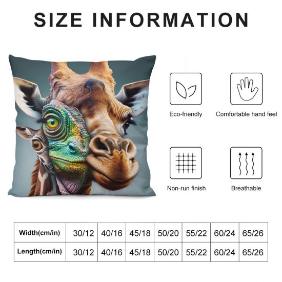 Ulloord Cute Throw Pillow Covers Animal Creative Art Design Square Pillowcases for Home Decor Sofa Car Bedroom Pillow case