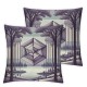 Ulloord Throw Pillow Covers Modern Landscape Painting Grey Design Square Pillowcase for Home Decor Sofa Car Bedroom Pillow case