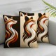 Ulloord Throw Pillow Covers Cute Brown Fox Square Pillowcases for Home Decor Sofa Car Bedroom Wooden Background Pillow Cases