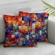 Ulloord Throw Pillow Covers Colorful Square Square Pillowcases for Home Decor Sofa Car Bedroom Aesthetic Art Painting Pillow case