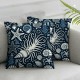 Ulloord Hopyeer Outdoor Throw Pillows Cover Sea Coral Pillow Cover Pillow Cover for Couch Navy Blue(Beach)