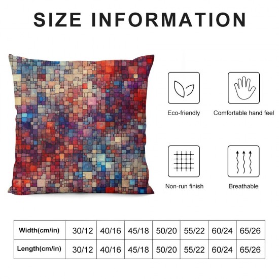 Ulloord Throw Pillow Covers Colorful Square Square Pillowcases for Home Decor Sofa Car Bedroom Aesthetic Art Painting Pillow case