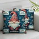 Ulloord Throw Pillow Covers Merry Christmas Happy New Year Square Pillowcases for Home Decor Sofa Car Bedroom in Santa Hat Pillow Cases