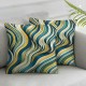 Ulloord White Stripes Throw Pillow Covers, Decorative Pillow Covers Digital Printing Linen Blended for Couch Sofa Bed Invisible Zipper