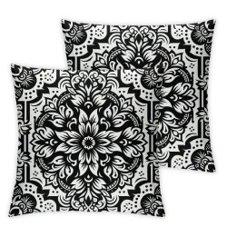 Ulloord Pillow Cover Spring Summer Flower Black White Pillow Case Outdoor Decor for Living Room Cushion Cover