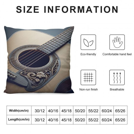 Ulloord Throw Pillow Covers Retro Guitar al Decorative Square Pillowcases Cushion Cover