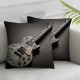 Ulloord Music Theme Decor Throw Pillow Covers Around Music Instruments Guitar Pattern Standard Pillowcase Decorative Couch Music Room Bed (M-Guitar)