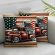 Ulloord Blue American Flag Pillow Case The&nbsp;Stars&nbsp;and&nbsp;Stripes Decorative Cushion Cover (BR-Truck)