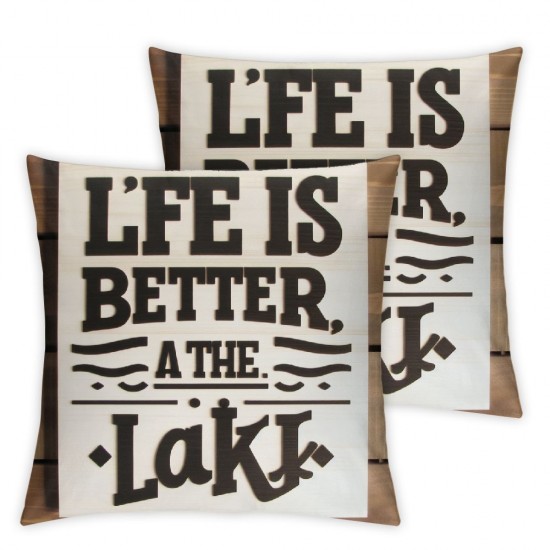 Ulloord Life is Better at The Inspirational Quote Throw Pillow Covers Decorative Ocean Boat  Simple Accent Pillowcase Sofa Chair Cushion Case