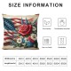 Ulloord Hopyeer American Flag Flowers Throw Pillow Covers Wood Rose Liliy Green Leaves Garland Pillowcase Independence&nbsp;Day Home Decor Cushion Case