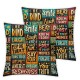 Ulloord Retro Background Our Throw Pillowcase Quote Words Square Cushion Cover Home Office Decorative(Our )