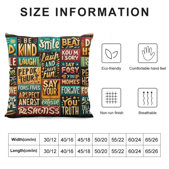 Ulloord Retro Background Our Throw Pillowcase Quote Words Square Cushion Cover Home Office Decorative(Our )