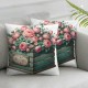 Ulloord Floral Throw Pillow Covers Pink Flowers Butterfly Pillow Covers Cushion Covers Sofa Bed Décor