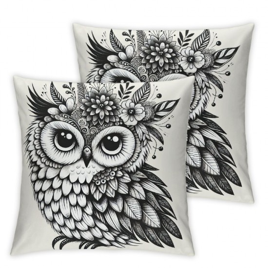 Ulloord Cute Bird Wreath Decorative Throw Pillow Covers Animal with Roses Flower Garland Pillow Cushion Case Cover Home Sofa Decor Pillowcase