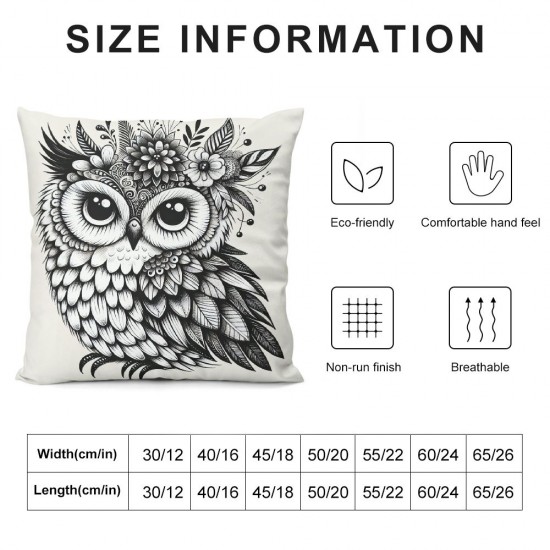 Ulloord Cute Bird Wreath Decorative Throw Pillow Covers Animal with Roses Flower Garland Pillow Cushion Case Cover Home Sofa Decor Pillowcase