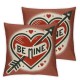 Ulloord Valentine's Day Words Throw Pillow Cover Holiday Love Heart Wedding Cushion Case Decoration for Sofa