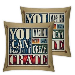 Ulloord Inspirational Quote Decor Throw Pillow Covers Square Pillow Case Decor Cushion Cover (if You can Imagine it)