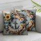 Ulloord Ocean Coastal Beach Boat&nbsp;Anchor Pillow Covers with Funny Words Sunflowers Roses Throw Pillow Case Square Home Decor Cushion Cover (TC-Anchor)