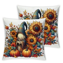 Ulloord Black Pumpkin Pillow Covers Farm Sunflowers Pillowcase Thanksgiving Home Sofa Decor Cushion Cover