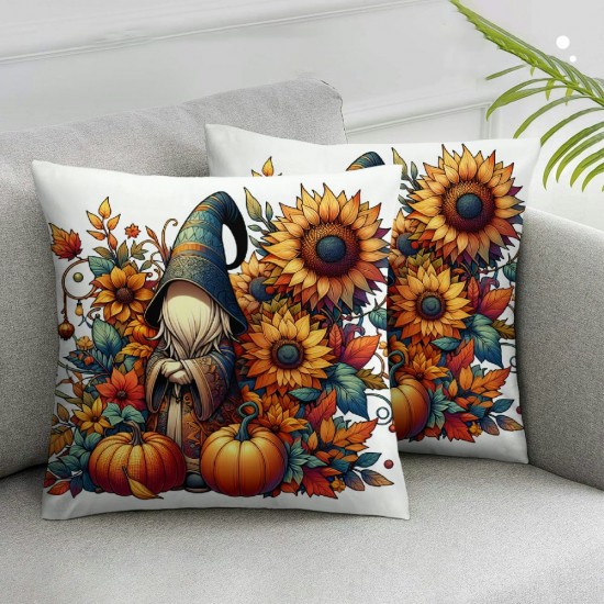 Ulloord Black Pumpkin Pillow Covers Farm Sunflowers Pillowcase Thanksgiving Home Sofa Decor Cushion Cover