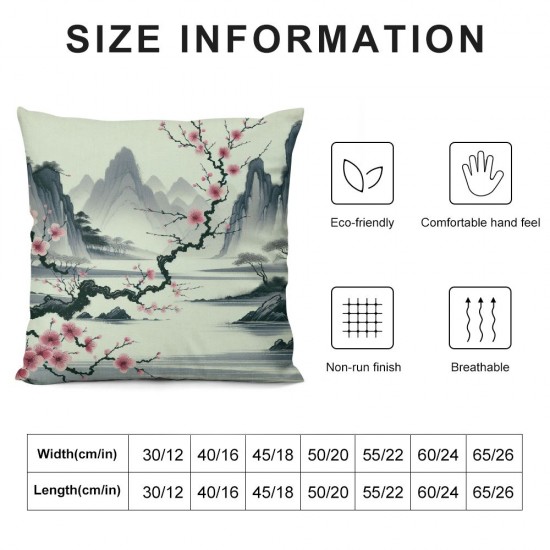 Ulloord Throw Pillow Covers Mountain Painting Square Pillowcase for Home Decor Sofa Car Bedroom Pillow case