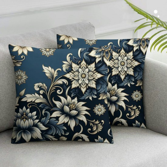 Ulloord Throw Pillow Covers, Decorative Pillow Covers Digital Printing Linen Blended for Couch Sofa Bed Invisible Zipper