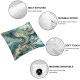 Ulloord  Marble Texture Throw Pillow Covers,Turquoise Gold Silver Luxury Fluid Decorative Pillow Covers Digital Printing Linen Blended for Couch Sofa Bed Invisible Zipper