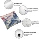 Ulloord  Ink Landscape Painting Throw Pillow Covers, Decorative Pillow Covers Digital Printing Blended Fabric for Couch Sofa Bed Invisible Zipper