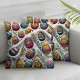 Ulloord Throw Pillow Covers, Multi Colored Floral Eggs Decorative Pillow Covers Digital Printing Linen Blended for Couch Sofa Bed Invisible Zipper