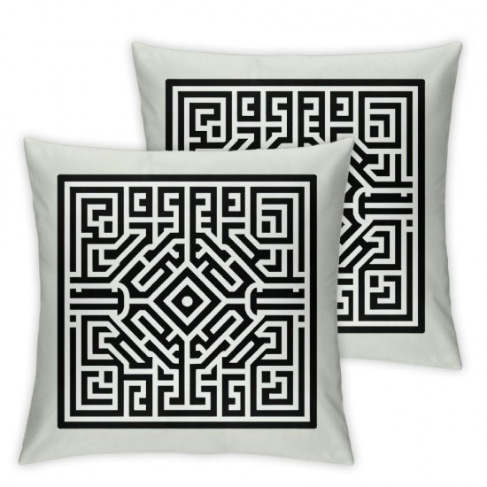 Ulloord Throw Pillow Covers,Black White Key Decorative Pillow Covers Digital Printing Linen Blended for Couch Sofa Bed Invisible Zipper