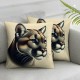 Ulloord  Throw Pillow Covers,Wild Decorative Pillow Covers Digital Printing Linen Blended for Couch Sofa Bed Invisible Zipper