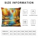 Ulloord  Yellow Nature Landscape Throw Pillow Covers, Decorative Pillow Covers Digital Printing Linen Blended for Couch Sofa Bed Invisible Zipper