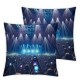 Ulloord  Brightblue Art Band Throw Pillow Covers, Decorative Pillow Covers Digital Printing Blended Fabric for Couch Sofa Bed Invisible Zipper