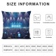 Ulloord  Brightblue Art Band Throw Pillow Covers, Decorative Pillow Covers Digital Printing Blended Fabric for Couch Sofa Bed Invisible Zipper