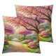 Ulloord The Throw Pillow Covers,Abstract Decorative Pillow Covers Digital Printing Blended Fabric for Couch Sofa Bed Invisible Zipper