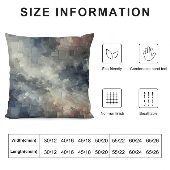 Ulloord Black Grey Throw Pillow Covers,Modern Oil Painting Decorative Pillow Covers Digital Printing Blended Fabric for Couch Sofa Bed Invisible Zipper