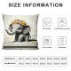 Ulloord Square Throw Pillow Covers Grey with Wreath Pillow Cases Decorative for Home Bedroom Sofa Cute Animal Friendship Art Painting Pillowcases Standard Size