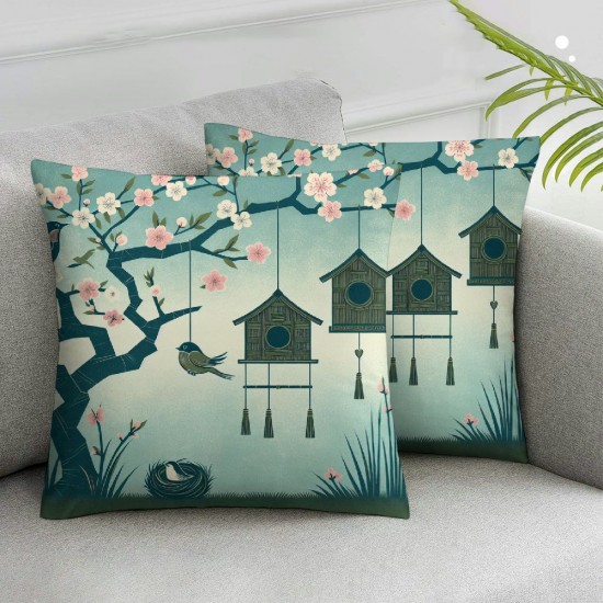 Ulloord Throw Pillow Covers Flower Square Pillowcase for Home Decor Sofa Car Bedroom Pillow case