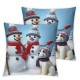 Ulloord Square Throw Pillow Covers Snowman Design Pillow Cases Decorative for Home Bedroom Sofa Pillowcases Standard Size