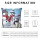 Ulloord Square Throw Pillow Covers Snowman Design Pillow Cases Decorative for Home Bedroom Sofa Pillowcases Standard Size