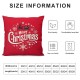 Ulloord Throw Pillow Covers Merry Christmas Square Pillowcases for Home Decor Sofa Car Bedroom in Red Pillow Cases