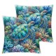 Ulloord Throw Pillow Covers Cute Swimming Square Pillowcases for Home Decor Sofa Car Bedroom Colorful Ocean Coral Painting Pillow Cases