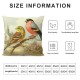 Ulloord Spring Birds on Branch Throw Pillow Covers Vintage Painting Square Pillowcases for Home Decor Sofa Car Bedroom Pillow case