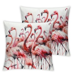 Ulloord Flamingos Pillowcases Abstract Animal Art Painting Pillow Case Decorative Throw Pillow Cover for Home Sofa Office