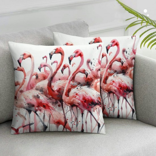 Ulloord Flamingos Pillowcases Abstract Animal Art Painting Pillow Case Decorative Throw Pillow Cover for Home Sofa Office