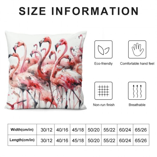 Ulloord Flamingos Pillowcases Abstract Animal Art Painting Pillow Case Decorative Throw Pillow Cover for Home Sofa Office