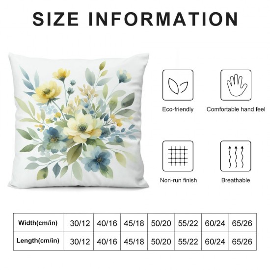 Ulloord Throw Pillow Covers Yellow Gray Square Pillowcases for Home Decor Sofa Car Bedroom Pillow case