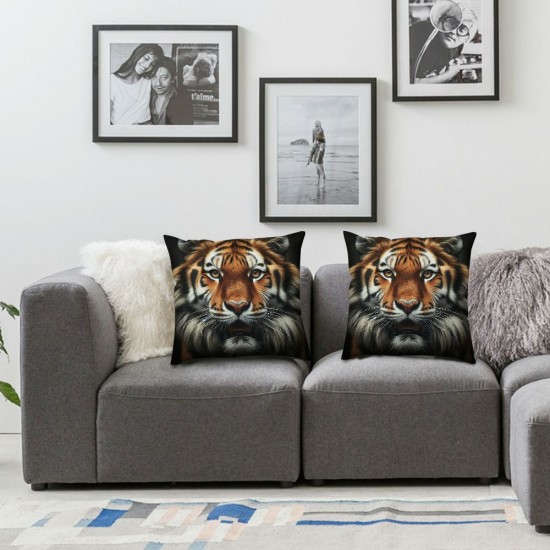 Ulloord Fierce Tiger Pillowcases Striped Skin Art Print Pillow Case Decorative Throw Pillow Cover for Home Sofa Office