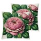 Ulloord Pink Blooming Romantic Roses Throw Pillow Covers Vintage Natural Flower Bouquet Art Design Square Pillowcases for Home Decor Sofa Car Bedroom Pillow case