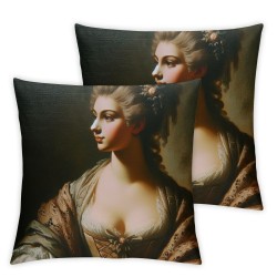 Ulloord Pillow Cases Oil Painting Elegant Woman Portrait Square Decorative Throw Pillow Cover Washable Pillowcase for Home Office Travel Bed Sofa